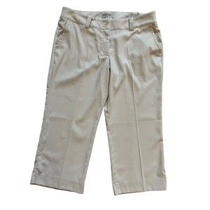 Nike Women's Modern Tech‎ Casual Trouser Cropped Pants Khaki Beige Size 14